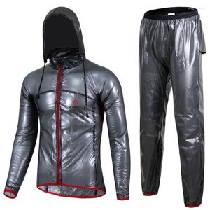 Racing Sets Waterproof Cycling Jacket Raincoat Women/Men Zipper Hooded Poncho Motorcycle Rainwear Long Style Hiking Rain