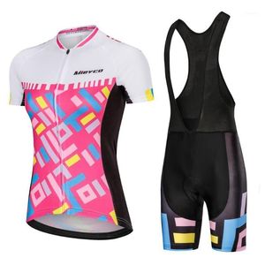 Racing Sets Women Cycling Jersey Set Road Bike Clothing Summer Pro Team Short Sleeve Uniform Mtb BMX Sportswear Breathable Quick Dry1