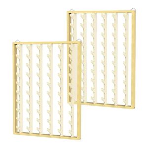 Racks Support de tresse avec 120 bobines, porte-fil en bois naturel, support de fil à broder et organisateur, étagère de rangement pour tressage de cheveux