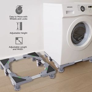 Racks Washing Machine Holder Universal Mobile Fridge Stand Refrigerator Moving Refrigerator Floor Base réglable pour le réfrigérateur de sécheuse