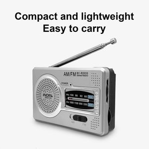 Radio BCR2033 AM FM antenne télescopique récepteur Portable pleine bande rétro monde lecteur de poche pour aîné 230830