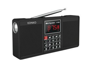 Radio EONKO L-528 Multi Function Stereo Radio Speaker with Bluetooth AM FM TF USB Handsfree AUX Recorder Flashlight Clock Alarm Type C 230701