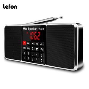 Radio Lefon Digital FM Radio Receptor Altavoz Estéreo Reproductor de MP3 Soporte Tarjeta TF Unidad USB Pantalla LED Apagado de tiempo Radios portátiles 221025