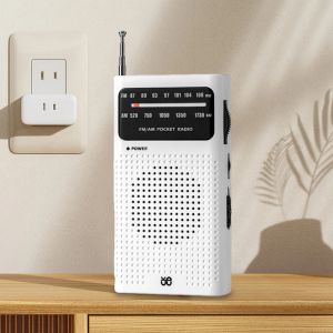 Radio Mini Pocket Radio Radio 3,5 mm AUX STEREO Radio Hifi HiFi Compact Player Télescopic Antenne Meilleure réception pour faire fonctionner le voyage en camping