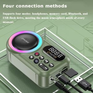 Radio Mini Portable FM Radio High Sensitivité Radios Récepteur Strong Bass RVB Bluetooth Speaker Recorder TF USB Music Player Walkman