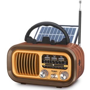 Radio multifonction Bluetooth ser Retro FM AM SW Portable s Panneaux solaires Rechargeable Shortwave Subwoofer Audio 230331