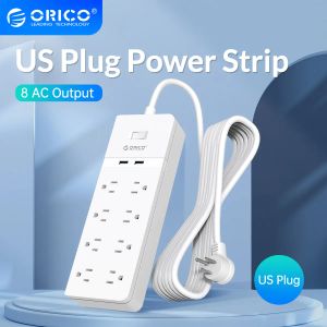 Radio Orico US PLIG Socket électrique Stand Power 8AC Prises 2 PORTS USB POUR LA MONTRE LA MONTRE LA MONTRATION