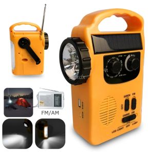 Radio Outdoor Emergency Hand Crank Solar Dynamo AM / FM Radios Power Bank avec lampe LED