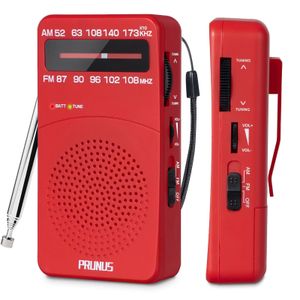 Radio Prunus J166 Radio Radio Pocket Pocket Radios FM AM Radio Récepteur Mini Taping Hand Televoir Headphone Jack 2022 Nouveau stéréo