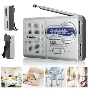 R119 Radio extérieure Portable 3V multi-fonction AM/FM antenne récepteur télescopique pour les personnes âgées