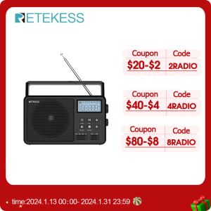 Radio Retekess TR638 Radio Portable AM FM SW toutes ondes Radio Bluetooth Compatible radio à ondes courtes réveil à piles carte TF