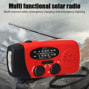 Radio solaire manivelle récepteur Mini Portable AM FM météo avec lampe de poche multifonctionnelle d'urgence 1000mAh Power Bank 230801