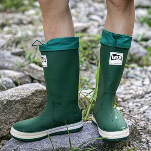 Botas de lluvia Botas de lluvia para hombres al aire libre Resbalón en goma impermeable antideslizante Zapatos de lluvia impermeables Zapatos de trabajo de moda para mujeres Botas de pesca 230912