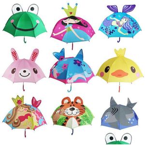 Équipement de pluie 33 styles joli parapluie de conception animale de dessin animé pour enfants enfants de haute qualité 3D créatif bébé soleil livraison bébé, enfants Dhadz