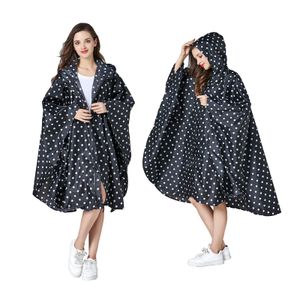 Rain Wear Women's Stylish Waterproof Rain Poncho Coloful Print Raincoat with Hood and Zipper 230615