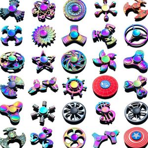 Arco iris beyblade pack Metal fidget spinner estrella flor cráneo dragón ala mano Spinner para autismo ADHD niños adultos antistres juguete