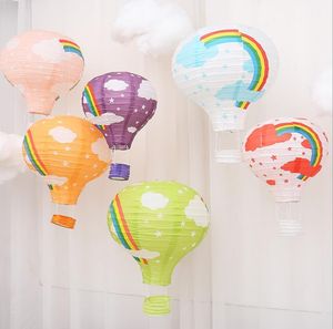 Arc-en-ciel montgolfière décoration fond plafond suspendu guirlande lanterne bébé douche enfants anniversaire fête de mariage décor 30CM 40CM couleurs