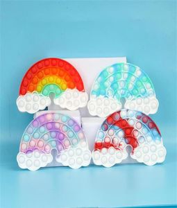 Rainbow Sensory Toys Rainbow Puzz Toy Tie Dye Push Bubble Enfants Mathématiques Logique Silicone Child Pignons Board GAMEA50A09A003585760