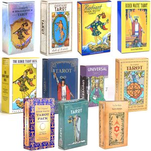 Rainbow Tarot Cards Deck and Book Sets para principiantes Tarjeta láser holográfica Original Waite