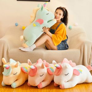 Jouet en peluche licorne arc-en-ciel, poney doux et coloré, Animal en peluche, oreiller, cadeau d'anniversaire, de saint-valentin, vente en gros