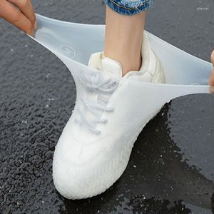 Impermeables 1 par reutilizable impermeable zapatos de lluvia cubierta antideslizante silicona cubrezapatos bota día lluvioso accesorios unisex