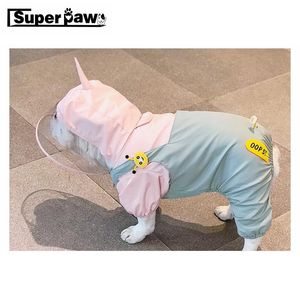 Chubasqueros lindo unicornio Cosplay perro impermeable Bulldog francés para perros pequeños medianos impermeable ropa para mascotas impermeable Pug Corgi chaqueta HEC12