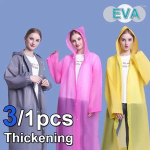 Les impermères épaissis de la pluie-arc réutilisable EVA Unisexe 3 / 1pcs de haute qualité étanche à manteau de pluie adulte Camping Poncho Vérification