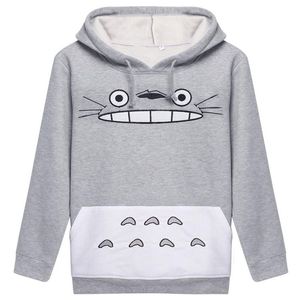 Raisevern Sudadera gruesa 3D Harajuku Dibujos animados Totoro Animal estampado de gato Mujeres Cosplay Traje Sudadera con capucha Primavera Otoño Ropa exterior cot283O