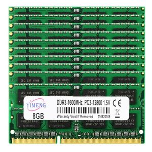 RAMS 10pcs DDR3 8 Go 4 Go 16 Go d'ordinateur portable RAM 1066 1333 1600MHz PC3 8500 10600 12800 DDR3L 204PIN SODIMM MÉMOIRE DE REMARQUE