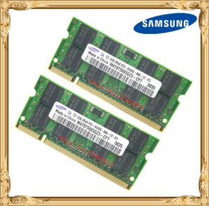 RAMS Samsung ordinateur portable 4 Go 2x2 Go 800MHz PC26400 DDR2 RAM RAM 4G 800 6400S 2G 200PIN SODIMM