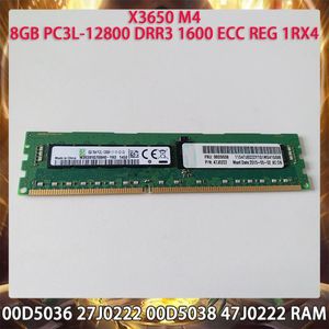 RAM Serveur Mémoire 00D5036 27J0222 00D5038 47J0222 X3650 M4 8 Go PC3L-12800 DRR3 1600 ECC REG 1RX4 RAM Fast Ship Works PerfectlyRAMs