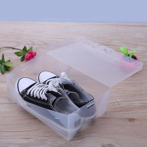 Caja de cajón engrosada RANO Caja apilable de plástico Organizador de zapatos Almacenamiento transparente Caja de zapatos de plástico plegable apilable LJ200812