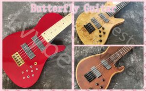 Rare guitare basse électrique papillon 5 cordes avec matériel noir