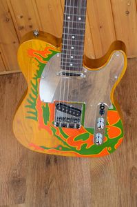 En stock Jimmy Page Dragon Natural Gloss Guitarra eléctrica Ash Body Mirror Pickguard Diapasón de palisandro 21 trastes Dot Inlay