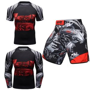 Rashguard Jiu Jitsu camiseta MMA Shorts Conjuntos Muay Thai Rash Guard Gym Chándal BJJ Kickboxing Traje deportivo Mma Ropa 220616