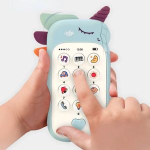 Hochets mobiles bébé téléphone jouet musique son téléphone jouets de couchage avec simulation de dentition enfants infantile cadeaux éducatifs précoces 231110