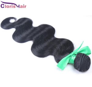 El cabello virgen indio crudo 1 paquete El cabello ondulado sin procesar del cuerpo teje Extensiones de cabello humano Remy húmedas y onduladas baratas en línea entera1291394