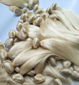Paquetes de cabello recto crudo color rubio 613 resaltado extensión de cabello humano cutícula alineada virginhair para mujeres blancas libre de dhl