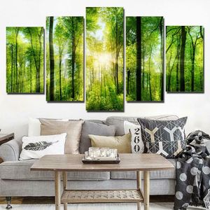 Ray of Sunshine Forest Modern Home Wall Decor Canvas Picture Art HD Imprimir pintura sobre lienzo para sala de estar Unframe
