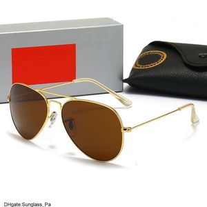 Gafas de sol Rayban para mujer, cristal templado antideslumbrante, película de Color masculina y femenina, espejo de conducción 3026 Y5CD Raybans