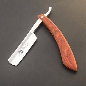 Razor River lago barbero afeitado maquinilla de afeitar recta maquinilla de afeitar recta mango maquinilla de afeitar hecha a mano mango de madera cuero maquinilla de afeitar strop