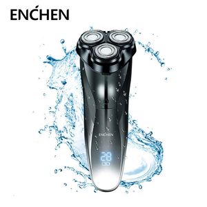 Cuchillas de afeitar ENCHEN Blackstone3 Afeitadora eléctrica 3D Triple hoja flotante máquina de afeitar lavable USB recargable recortadora de barba 231013