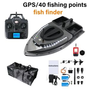 RC Bait Boat V900 GPS 40 Points de pêche 500 M Remote Contrôle 2 Hoppers avec un poids de 15 kg de retour automatique Night Fishing Boats 240508