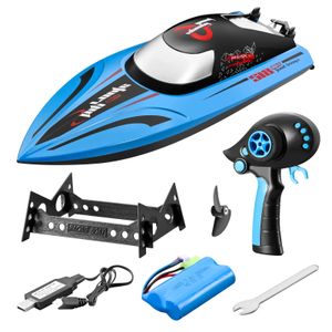 RC Boats 40 km / h 2,4 g de mise à niveau du moteur double télécommande à haute efficacité à haute efficacité appariée appariée fournit du bateau de vitesse RC pour le garçon 240417