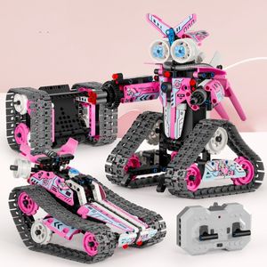 Robot Transform RC/Coche Eléctrico Robot Destructor Modelo Kit Build Block 3IN1 Android Auto Figura Transformer Robots Multifonction Vaccum Robot Enfant Regalo de Navidad