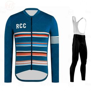 Équipe RCC Hommes Maillot de cyclisme Pantalons à bretelles Ensembles 2022 Printemps / Automne Chemise de vélo à manches longues et collants à bretelles avec kits de coussinets de gel 9D Vente en gros de vêtements de cycle de qualité supérieure Y21122002