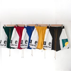 Re designer Shorts High Street Panel Logo Short Hombres Mujeres Carta estampado contraste de color tubo recto pantalones cortos deportivos de verano para hombres