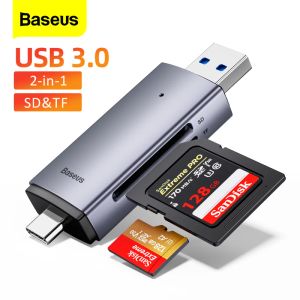 Readers BaseUs Carte Reader USB 3.0 Type C à Micro SD TF Memory Memory Card Reader 2 in 1 pour PC ACCESSOIRES ADAPTATEUR DE CARDER SATTRE
