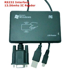 Lecteurs RS232 INERFACE 13.56 MHz RFID IC Carte Desktop USB Reader Compatible Security Proximity Capteur Smart EM100 RÉPONSE FAST