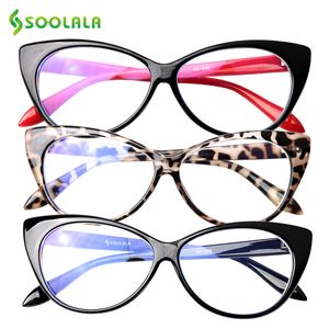 Reading Glasses SOOLALA Cat Eye Anti Blue Light Women Presbyopic Computer Eyeglasses Frame Sunglasses 230508